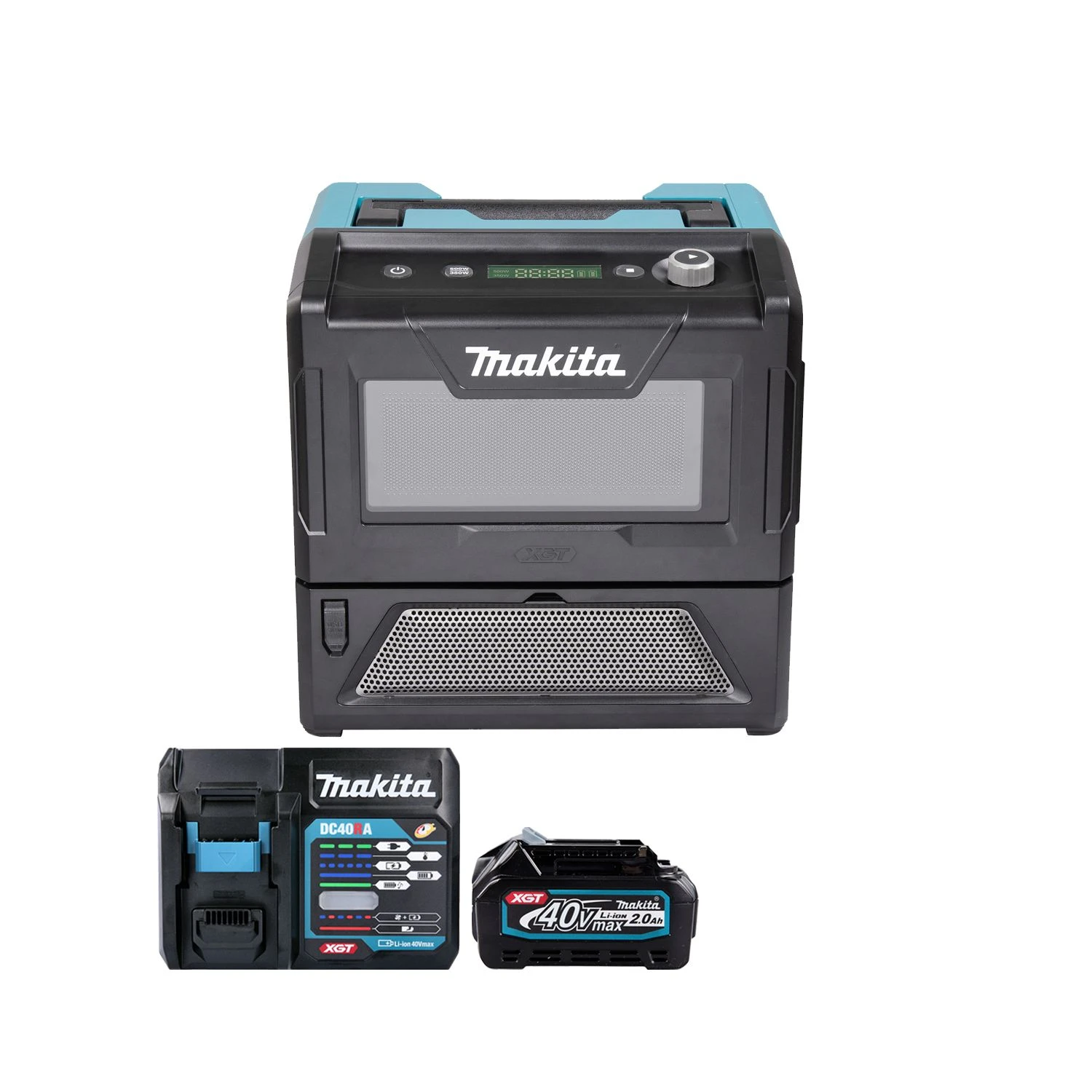 Makita MW001G 40Vmax XGT Cordless 8L Microwave With 1 X 2.0Ah Battery & Charger
