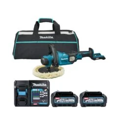 Makita PV001GD201 40Vmax XGT 180mm Cordless Brushless Polisher With 2 X 2.5Ah Batteries, Charger & Bag