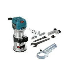 Makita RT0700CX4/2 1/4" Router/Laminate Trimmer With Trimmer Guide 240V With 194733-8 Dust Nozzle Extraction Adapter