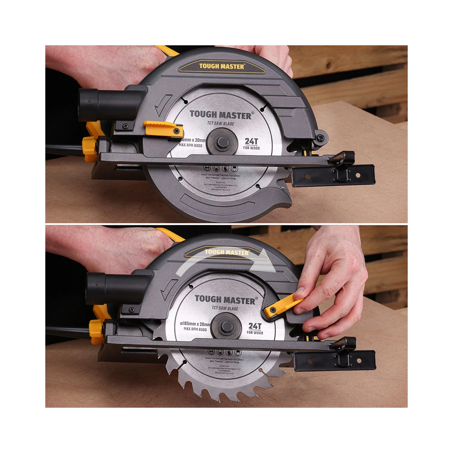 TOUGH MASTER® Circular Saw 1400 W 220-240V 185mm With Parallel Guide & Vacuum Cleaner Adaptor + 18L Wet & Dry Vacuum Cleaner - Image 6