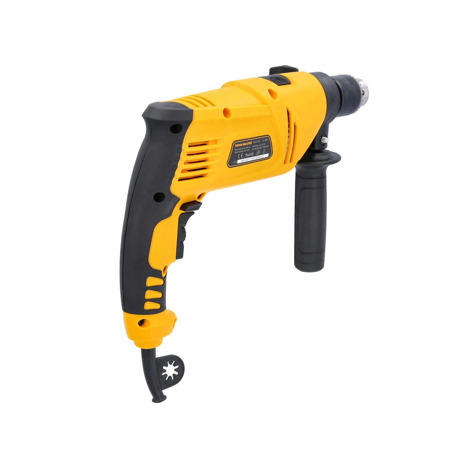 TOUGH MASTER® Impact Drill With Hammer Drill Function – Corded, Variable Speed – 800W + 56 Piece Drill Bit Set - Image 5